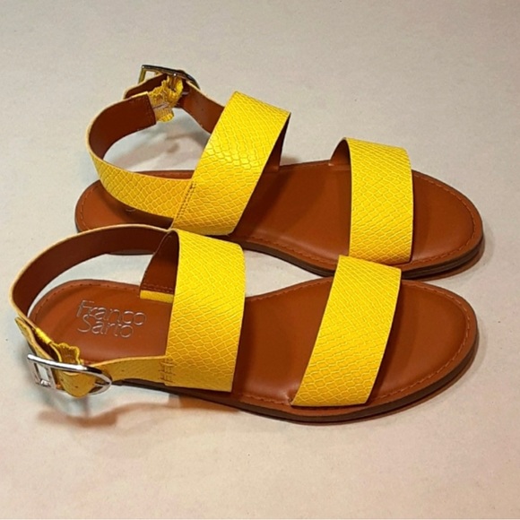 NWOT Franco Sarto Yellow Sandals 7.5 - Picture 4 of 6